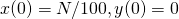 x(0) = N/100, y(0) = 0