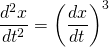 \displaystyle \frac{d^2x}{dt^2} = \left(\frac{dx}{dt}\right)^3